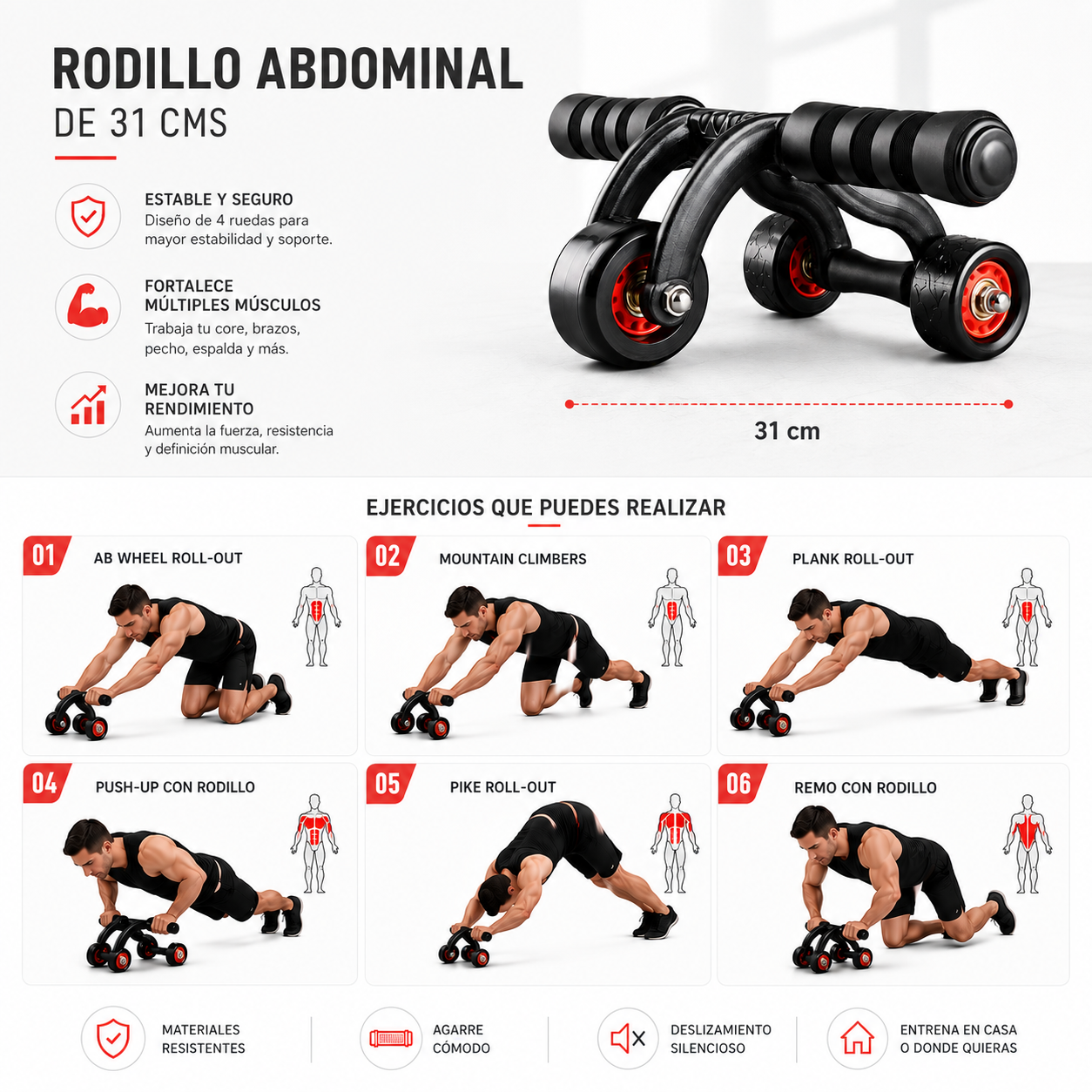 CR-1070 RODILLO ABDOMINAL