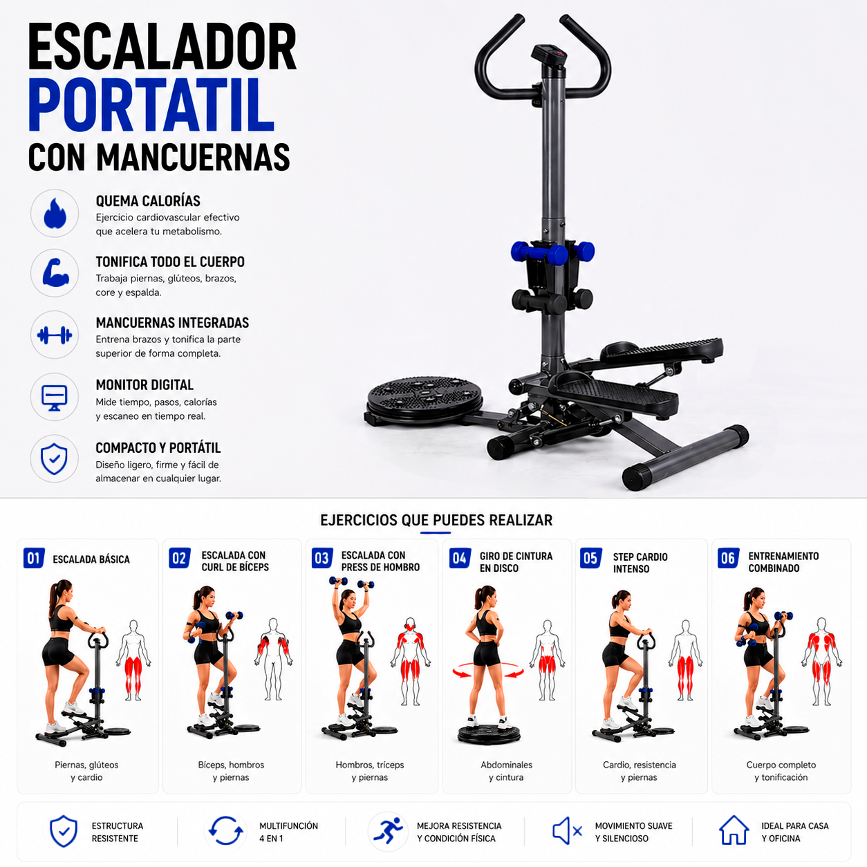 CR-1131 ESCALADOR PORTATIL CON MANCUERNAS