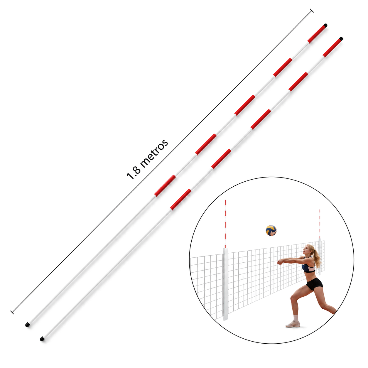 CR-1152 ANTENA PARA VOLEIBOL EN FIBRA DE VIDRIO CON CINTA 1.8 MT