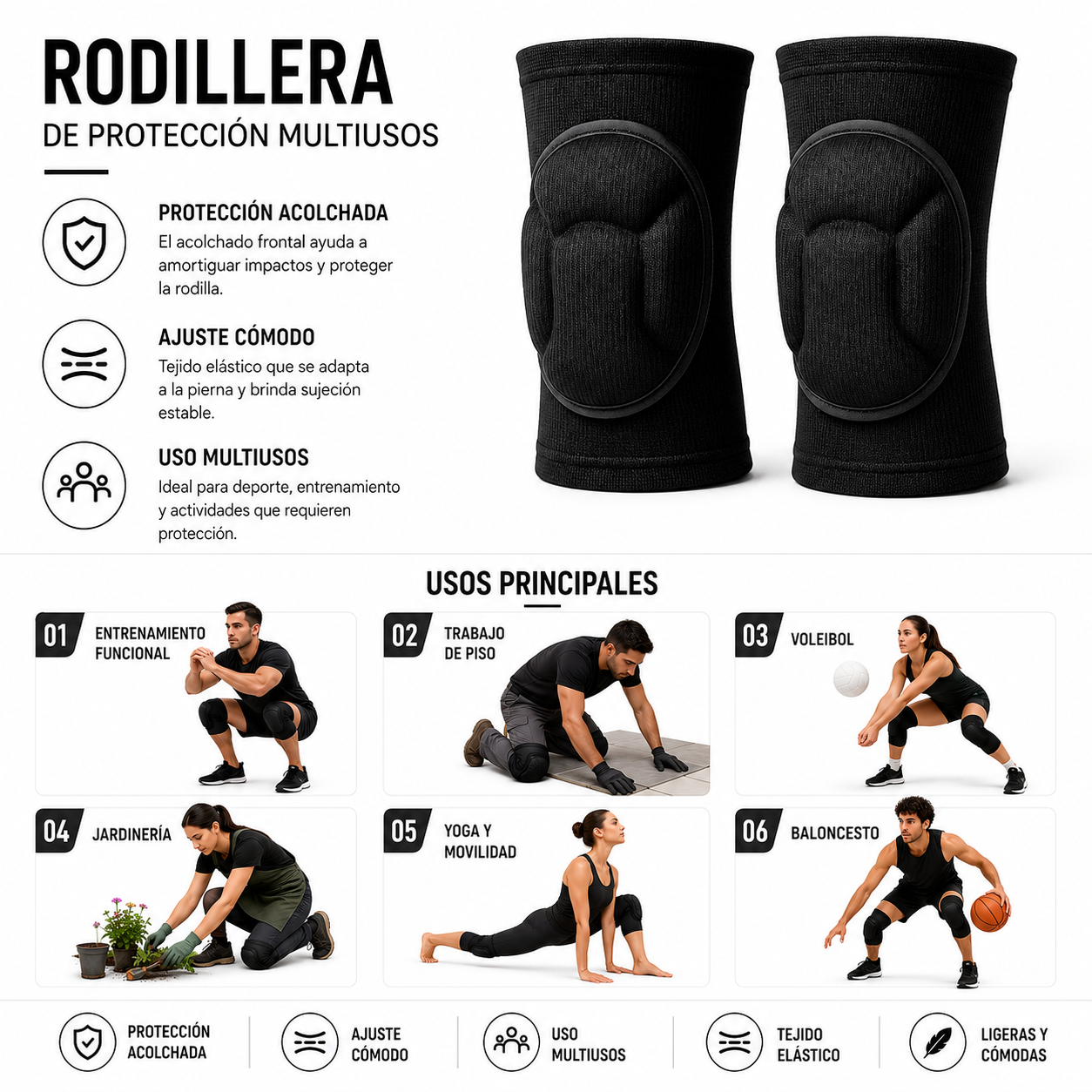 CR-545 RODILLERA MULTIUSO DE PROTECCION