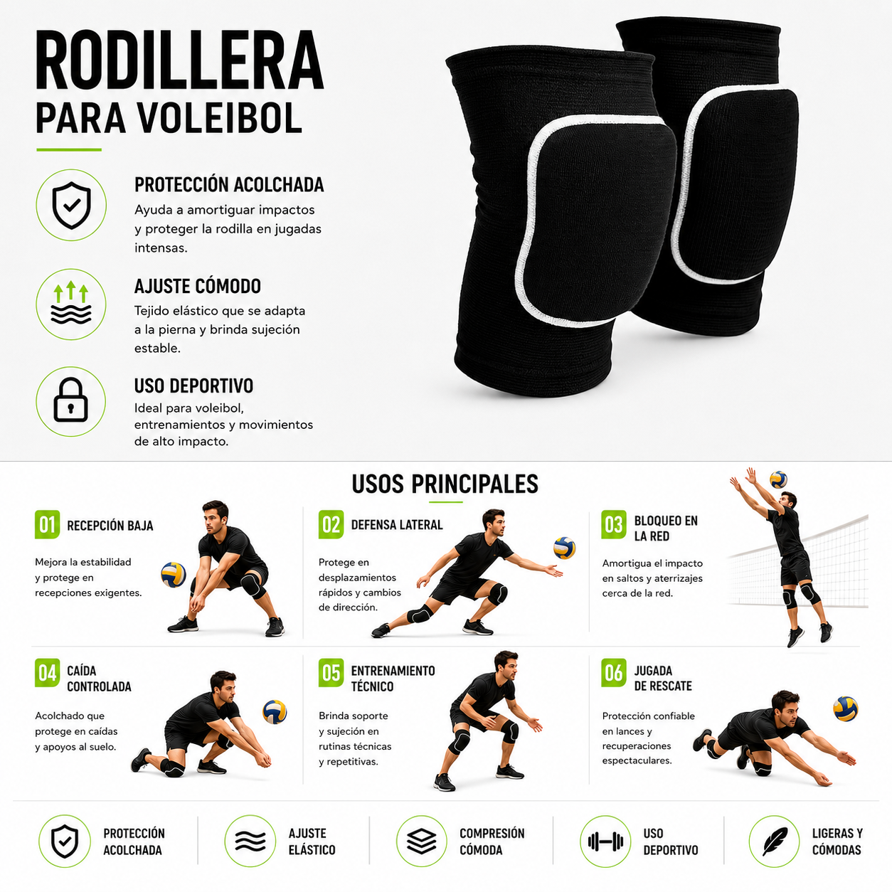 CR-587 PAR RODILLERA DE VOLEIBOL