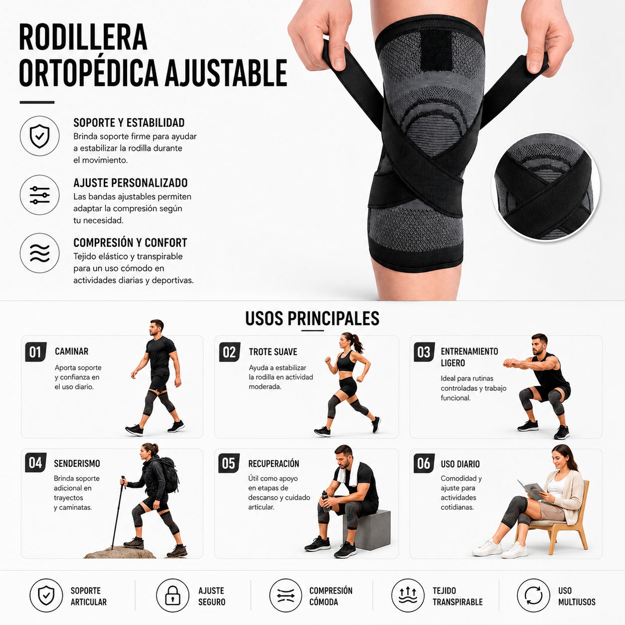 CR-588 RODILLERA ORTOPEDICA AJUSTABLE