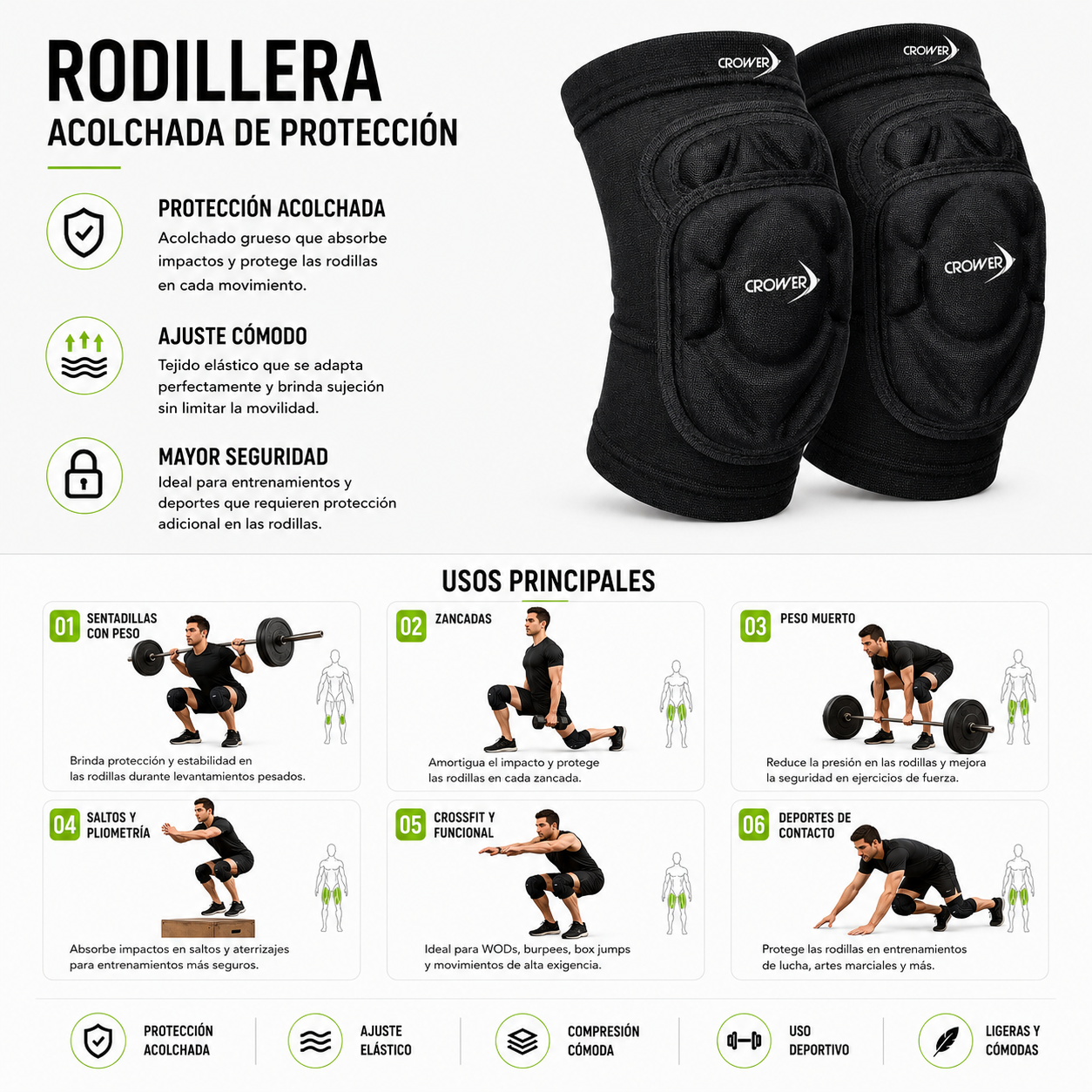 CR-971 RODILLERA MULTIUSO DE PROTECCION CROWER